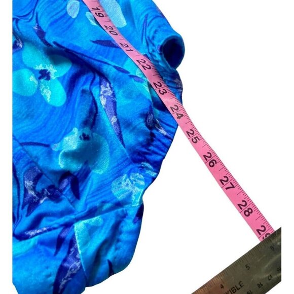 MAXINE of HOLLYWOOD One Piece Swimsuit Ruched Front Beachy Vacation Blue 14 5-40 - Picture 8 of 12